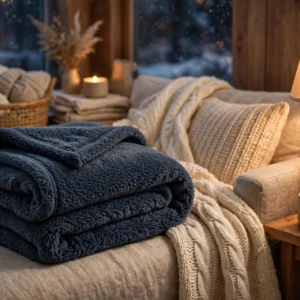 Cozy gifts — folded sherpa throw blanket