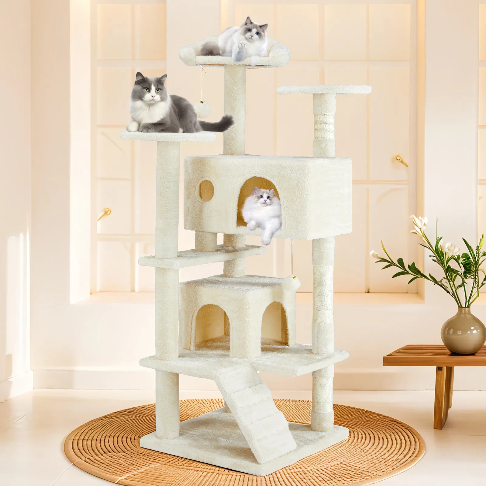 Multi-functional cat tree house cat climbing frame, lounge and recreat - Image 2