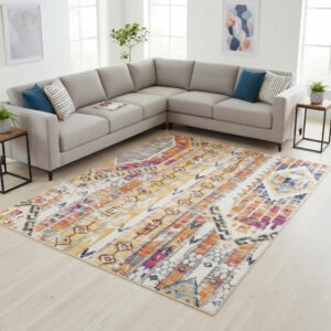Gold & Ivory Southwestern Area Rug — 8' × 10'