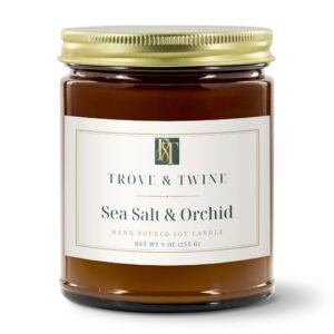 Sea Salt & Orchid hand-poured soy candle (9 oz)