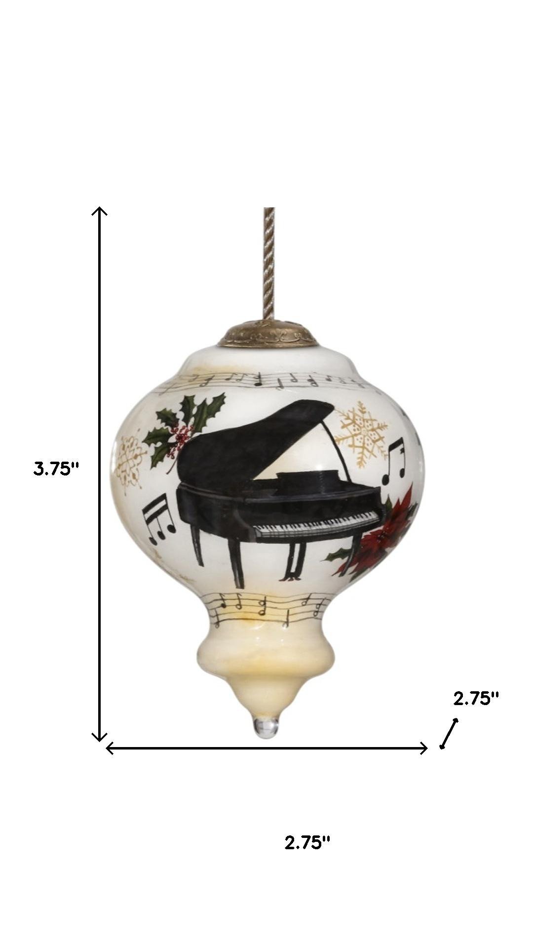 Grand Piano Glass Christmas Ornament — Hand Painted - Image 4