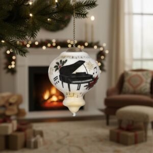Grand Piano Glass Christmas Ornament — Hand Painted