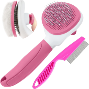 Cat Brushes For Indoor Cats, Dog Brush For Shedding With Metal Cat Com
