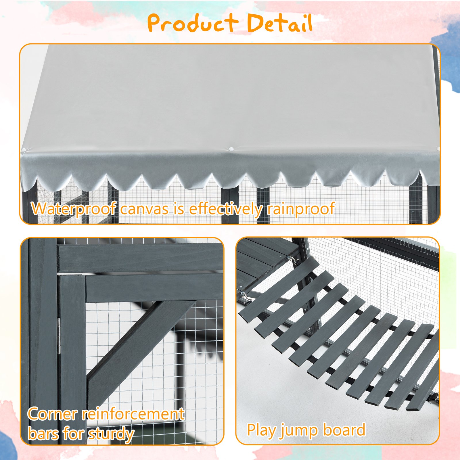 Large Outdoor Cat House, 28ft² Luxury Wooden Cat Run Enclosure Walk in - Image 8