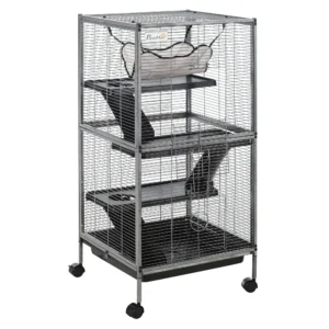 4-Tier Rolling Small Animal Cage, Deluxe Guinea Pig Cage, Ferret Cage
