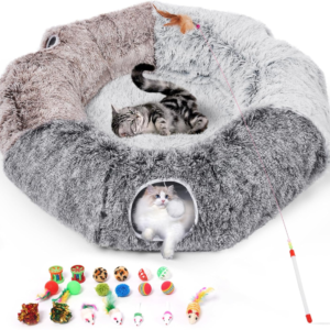 Large Cats Tunnels For Indoor Cats Fluffy Warm Cat Bed And Detachable