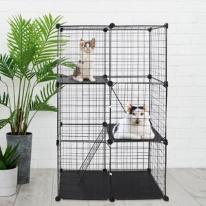 Cat Cage DIY Indoor Pet Home Small Animal House Detachable Playpen wit