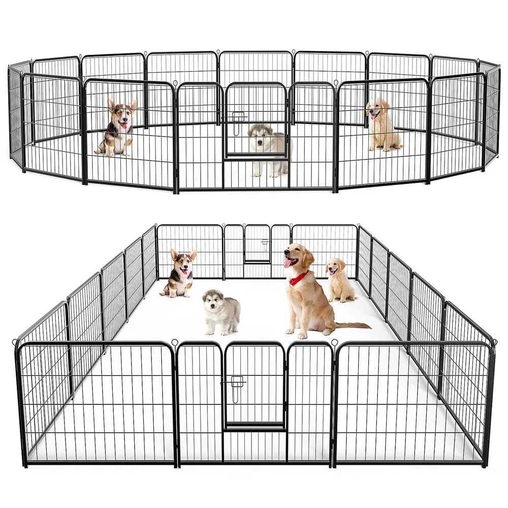 Dog Playpen Indoor Fence Height Metal Exercise Pen with Door Small Pup - Image 8