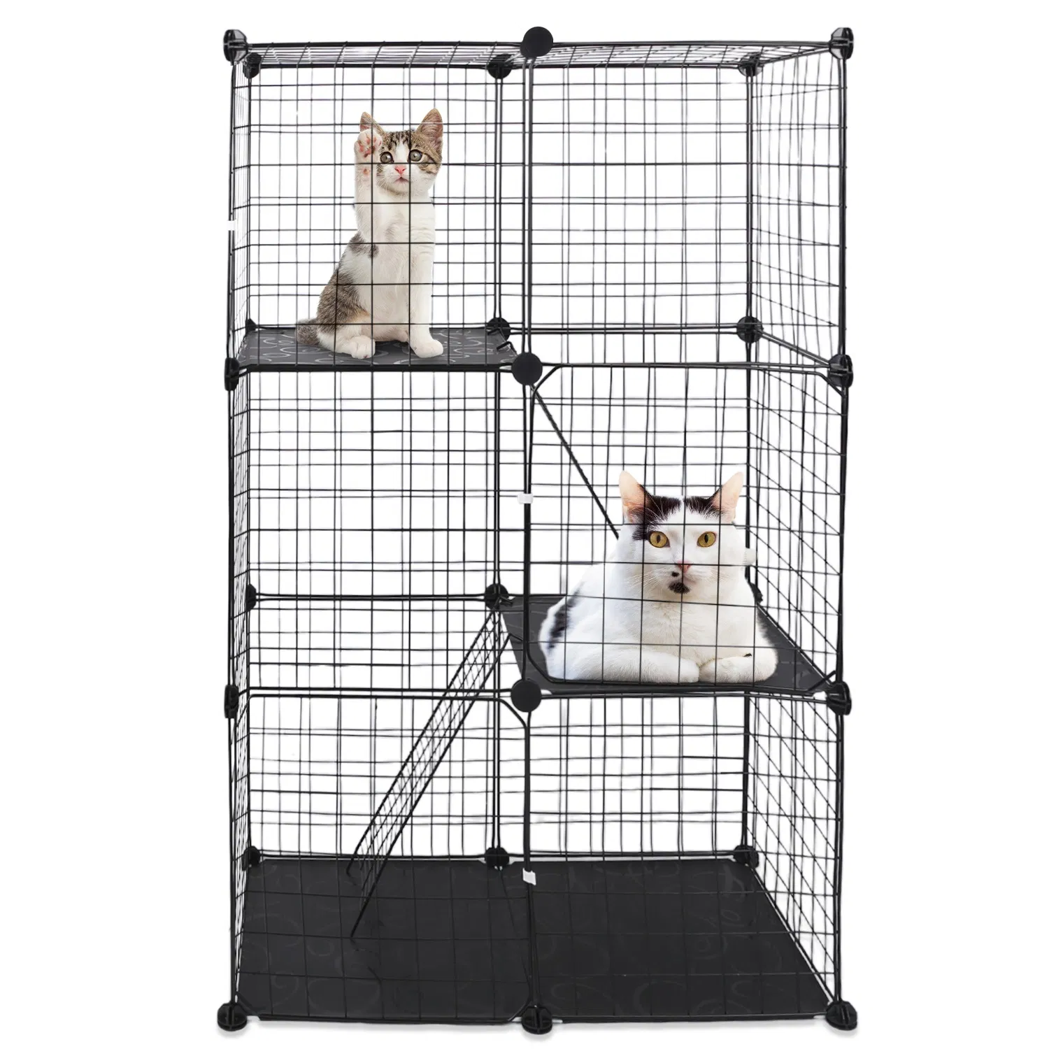 3 Tier Cat Playpen Cage Metal Indoor Cat House Detachable Kitten House - Image 3