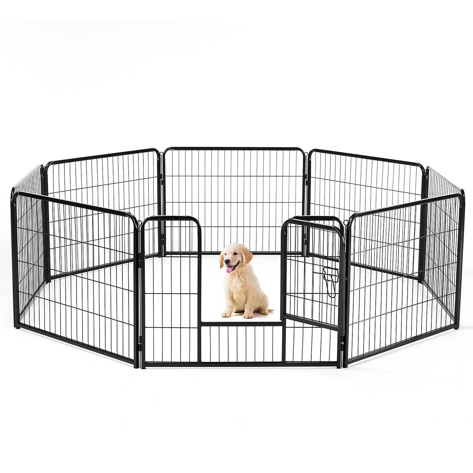 Dog Playpen Indoor Fence Height Metal Exercise Pen with Door Small Pup