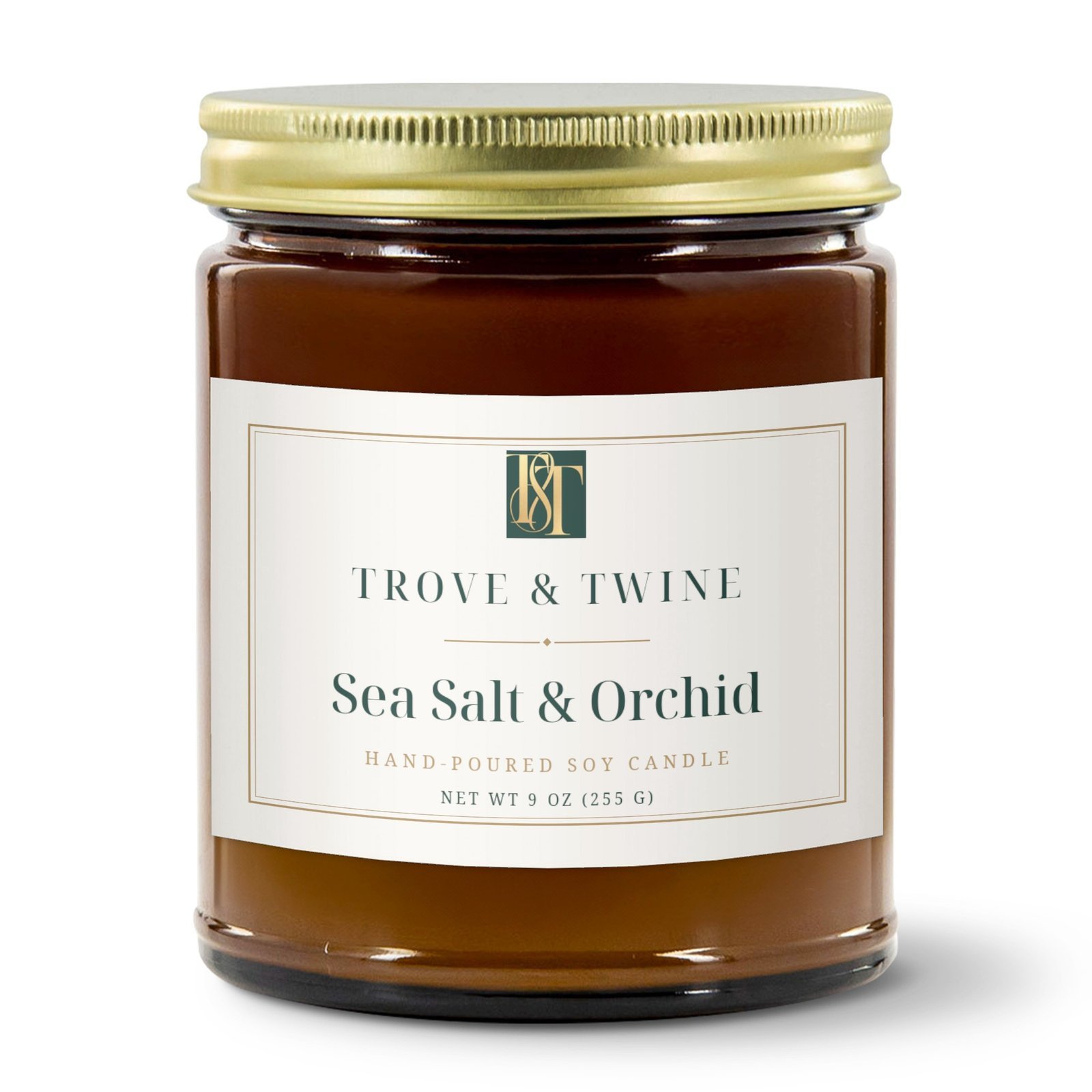 Sea Salt & Orchid hand-poured soy candle