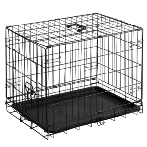 24 inch Single door Dog Cage - durable metal pet kennel, secure lock,