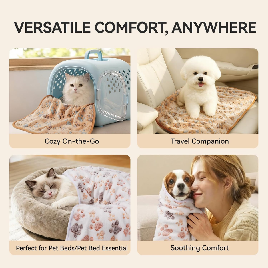 3 Pack Soft Fleece Dog Blankets, Warm & Fluffy Pet Throws - Image 5