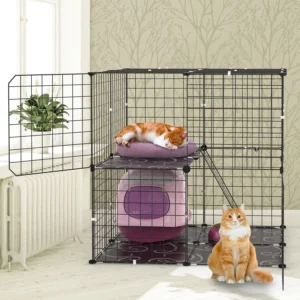 2Tier Cat Cage Playpen Indoor Pet Enclosures Kitten Kennel House Detac