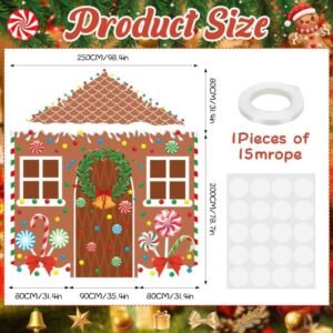 4 Pcs Christmas Gingerbread House Door Cover Decorations Gingerbread Door Cover Christmas House Backdrop For Xmas Hol...