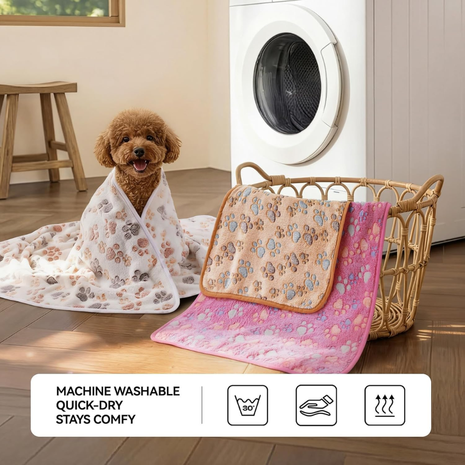 3 Pack Soft Fleece Dog Blankets, Warm & Fluffy Pet Throws - Image 6