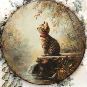 CIFbuy Vintage Tabby Cat Wall Art, "" Tabby Cat Wall Art, Wall Art, Ro