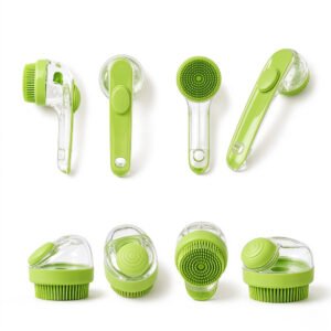 2 Pack Long & Short Handheld Dog Cat Shower Brush With Liquid Dispense